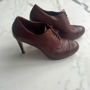Cole Haan brown leather heel bootie
